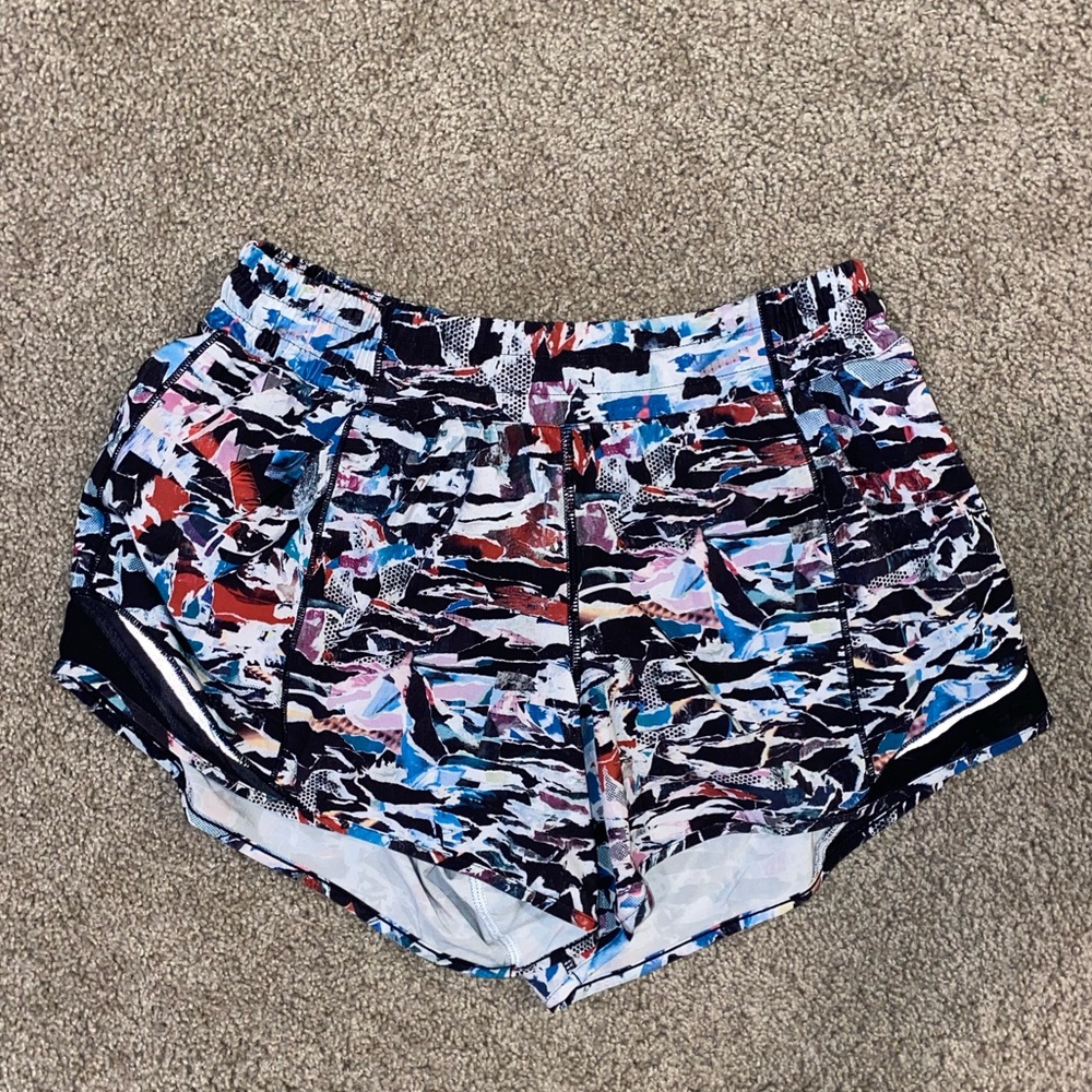 Lululemon Hotty Hot Short, 4inch inseam, Color: Multi color, size: 8 tall